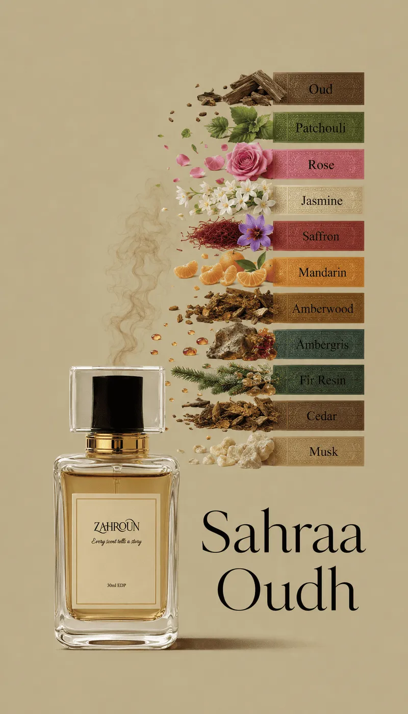 Sahraa Oudh Luxury Perfume Bottle - Zahroun